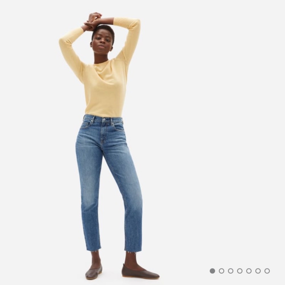 NWOT Everlane The cheeky jean raw hem blue…
